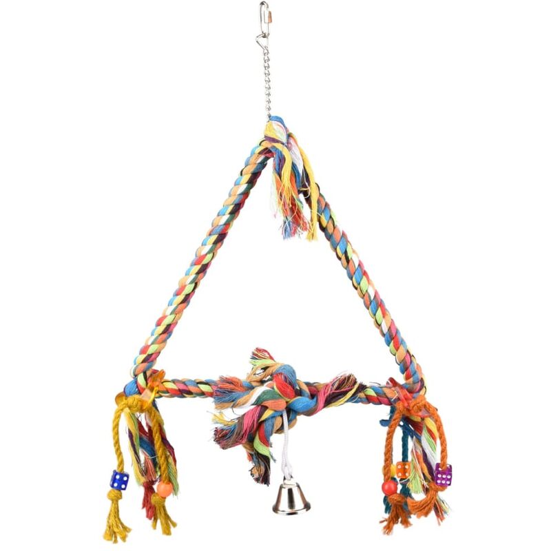 Corde à balançoire jouet pour oiseaux triangle M 33x5x47 cm FLAMINGO - Multicolore