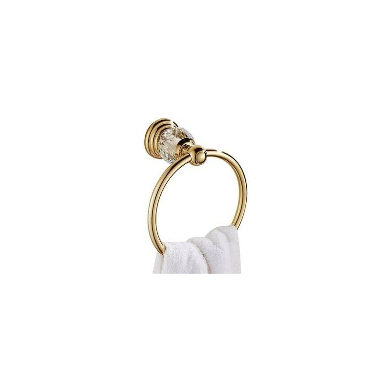 Serbia - Pendentif de salle de bain en cristal plaqué or, anneau de serviette de salle de bain en acier inoxydable, poinçonné pour salle de bain et