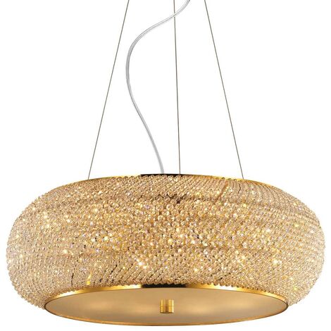 Pendentif décoratif en cristal et verre Doré, E14