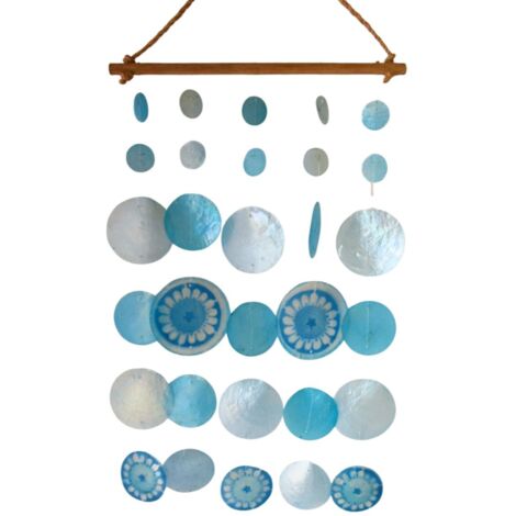 Pendentif décoratif en résine bleue à motif floral