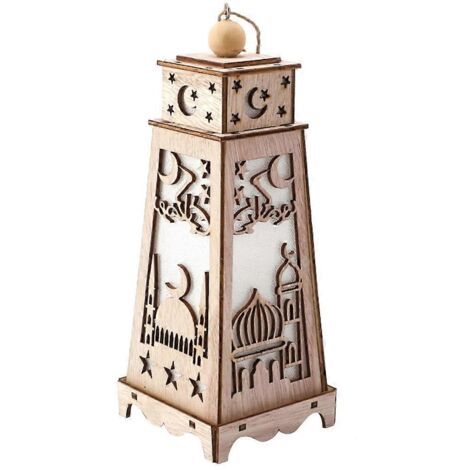 Pendentif décoratif suspendu en bois en forme de lune avec lumière LED, ornement artistique