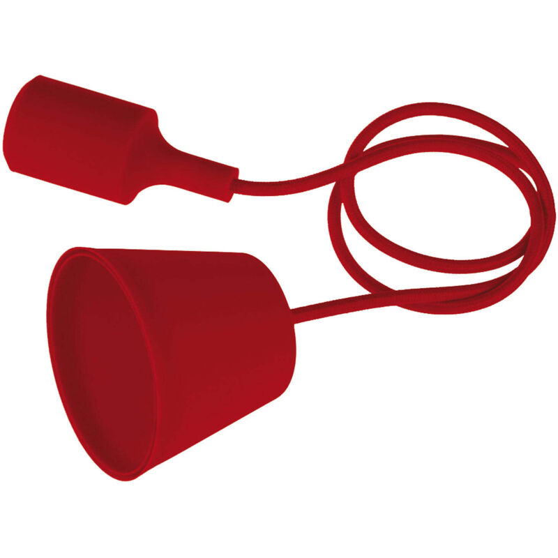 Douille suspension silicone fantasy E27 rouge -FTRO150