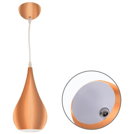 Pendentif en métal de lampe finition en cuivre modèle GAIO INTERLUSA