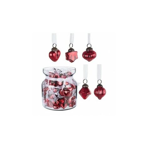 Pendentif en verre de Noël ECOSSE Décoration rouge