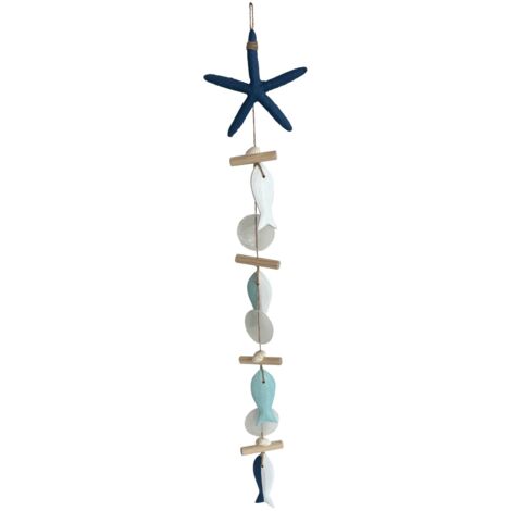 Pendentif étoile nautique et poisson décoration marin pour la maison, accessoire de style côtier, cadeau original et unique