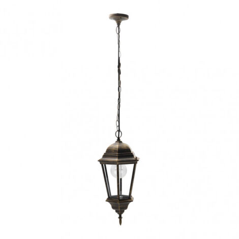 Pendentif ext.aluminium regulus 1xe27 noir/or ip44 regx23x23 cm