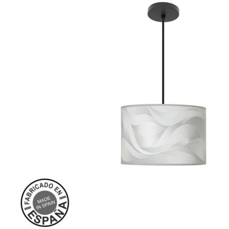 Pendentif Fashion 1xe27 Noir/gris vague Regx30x30cm