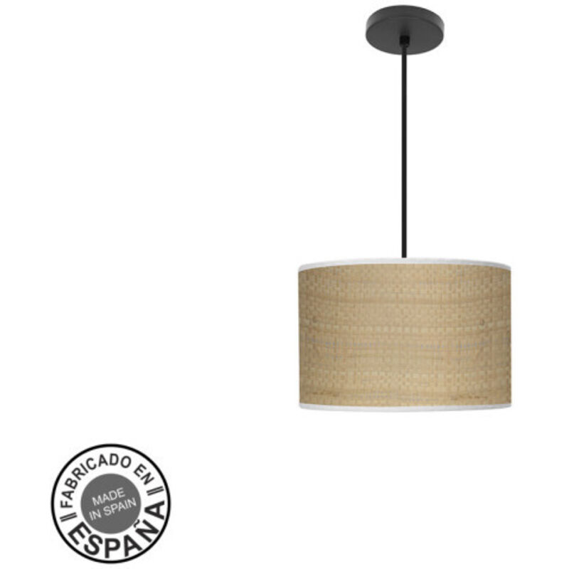 Fabrilamp - Lampe suspendue Fashion 1xe27 noir/marron clair regx30x30