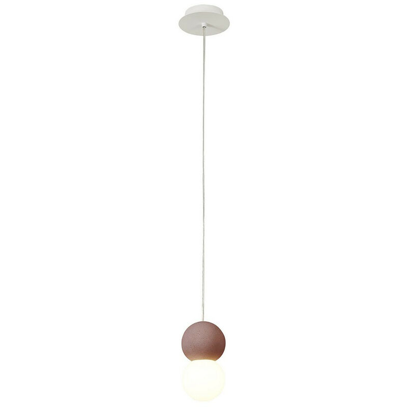 Inspired Mantra Fusion Galaxia Galaxia Suspension ronde, 1 lumière E27, ciment blanc/rouge