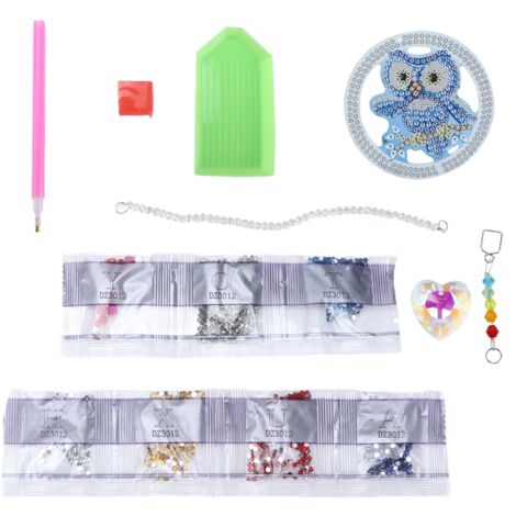 Pendentif Hibou Strass 5D à Peindre Soi-Même pour Décoration Auto Accessoire