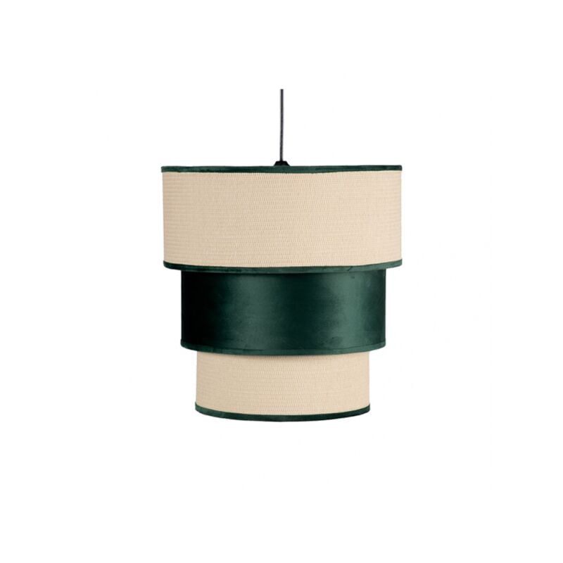 Fabrilamp - Pendentif de 3 abat-jour lucio vert-cerise de une lumière
