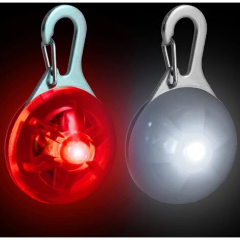Pendentif Lumineux - CampTeck - Rouge & Blanc - 3 Modes d\'Éclairage - Résistant aux Intempéries - Sécurité Chien