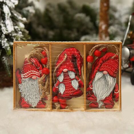 Pendentif lutin de Noël Décorations de sapin de Noël, lot de 9Petites figurines pendentif décorations de sapin de Noël en paille, mini elfes cadeau de décoration artisanale de sapin de Noël vintage