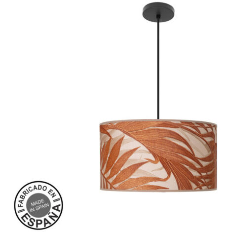 Pendentif mode 2xe27 noir/noir/feuille chaudron regx40x40cm avec diffuseur