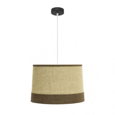 Pendentif modèle TIETAR de SACO et détail marron FABRILAMP