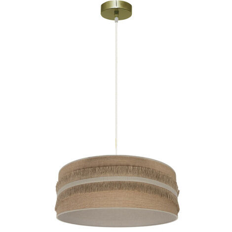 Pendentif natalia 1xe27 cuir/suède-beige regx40x40cm