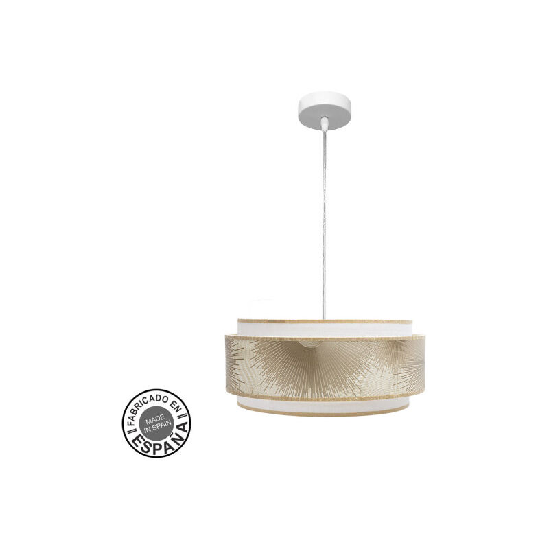 Fabrilamp - abrila akunadecor Pendentif 1 Lumière Modèle Nepal White Avec Double Abat-jour
