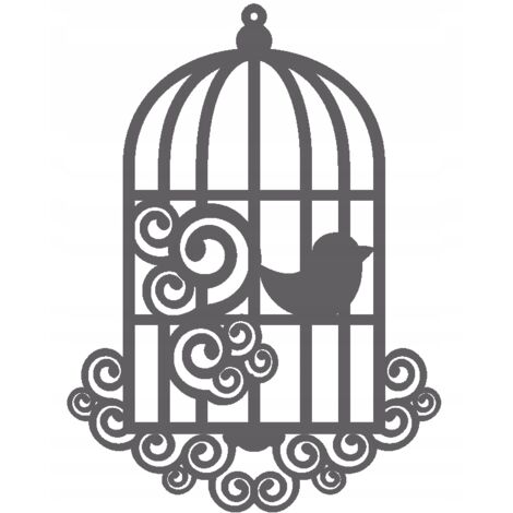 Pendentif oiseau P1 en cage, ornement ajouré