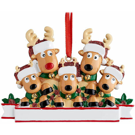 Pendentif personnalise de famille de renne T-shirt de Noel Decoration suspendue Cadeau de Noel de famille, modele: 5 - modele: 5