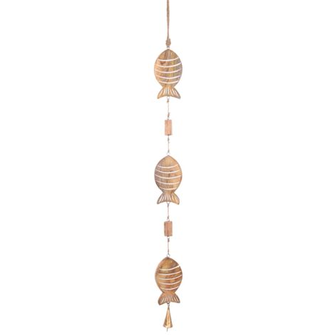 Pendentif poisson décoratif en bois, accessoire maritime pour décoration nautique et style côtier