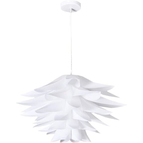 Pendentif Puzzle Abat- Jour Fleur De Lotus Bricolage Plafonnier Blanc Jigsaw Puzzle Lustre Abat- Jour 45Cm Salon Café Restaurant Lampe (Pas de Lumière)
