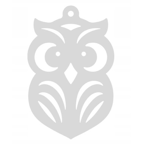 Pendentif S2, décor ajouré, hibou blanc