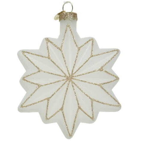 Pendentif sapin de Noël en verre en forme de flocon de neige 6,8x10,5cm