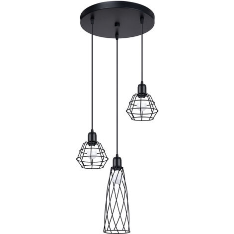 Pendentif Suba acier 3xE27 Sollux