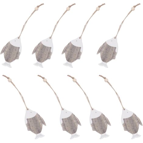 Pendentifs en bois en forme de poisson, décoration suspendue, thème île côtière