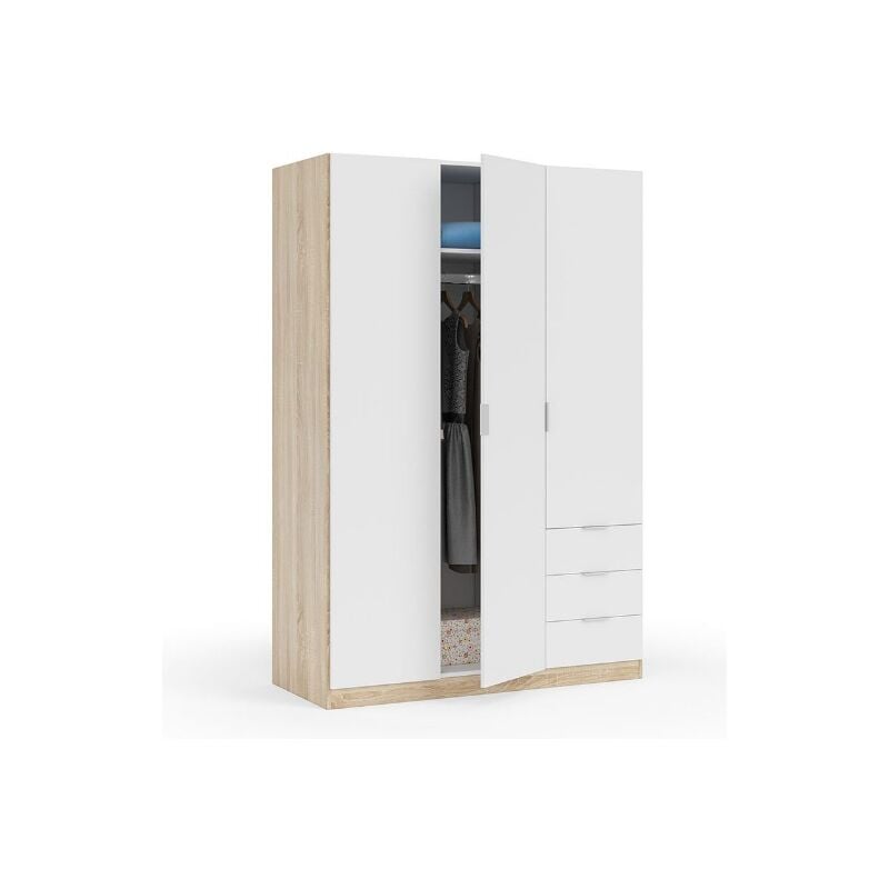 Altri - Armoire avec 3 portes chêne canadien et blanc 121x180 cm - Acacia
