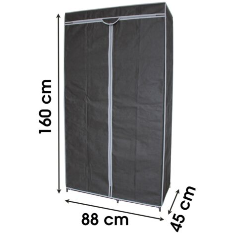 Penderie de 5 étagères - Noir - L 88 x l 45 x H 160 cm. - Livraison gratuite