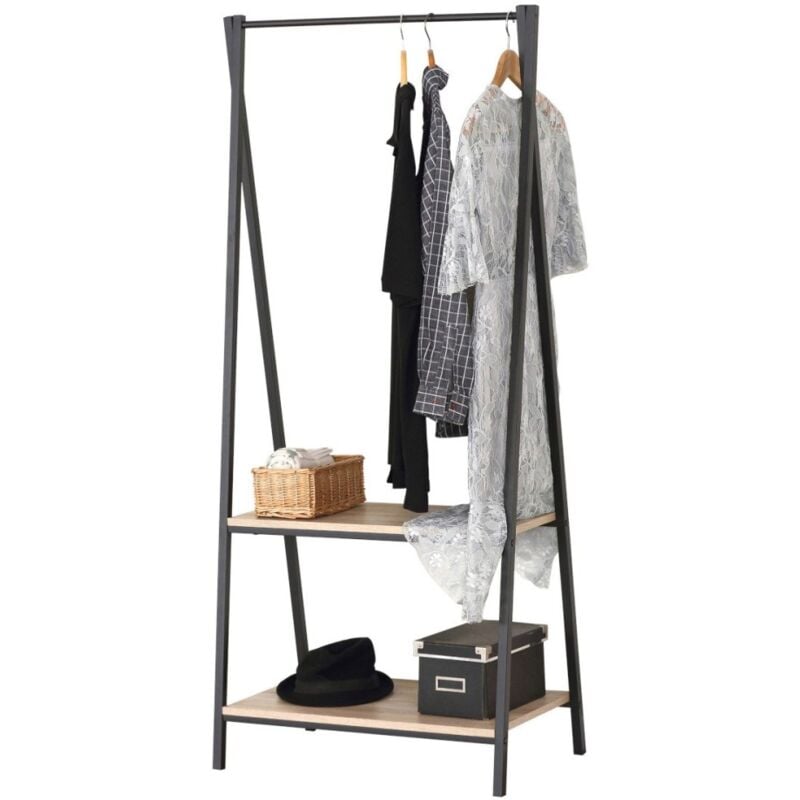 Fornord - Penderie en métal avec 2 étagères 64x40xh150cm