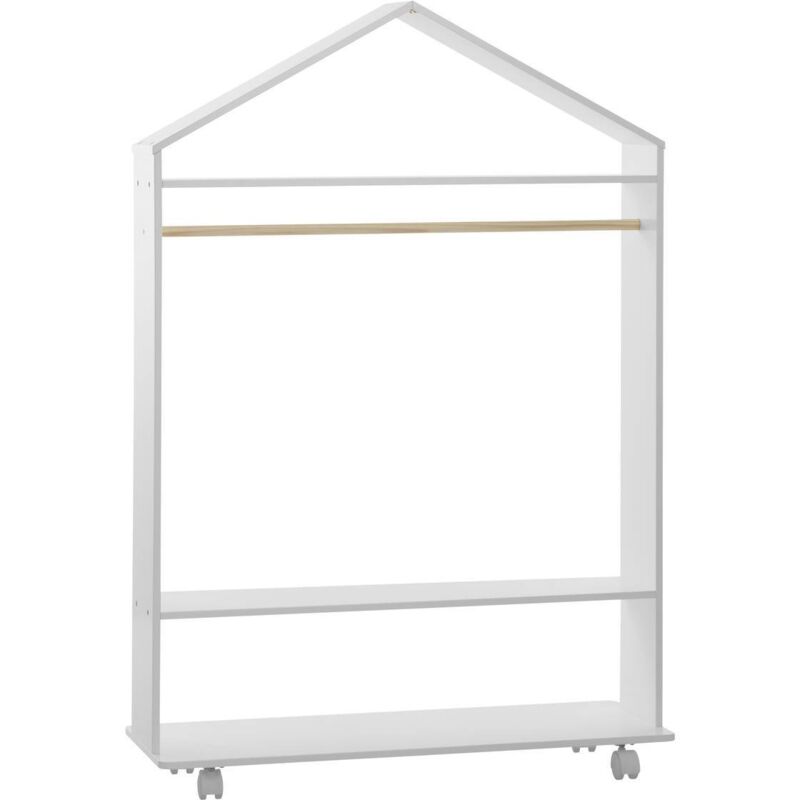 Penderie enfant à roulettes blanc 78x126cm Atmosphera créateur d'intérieur