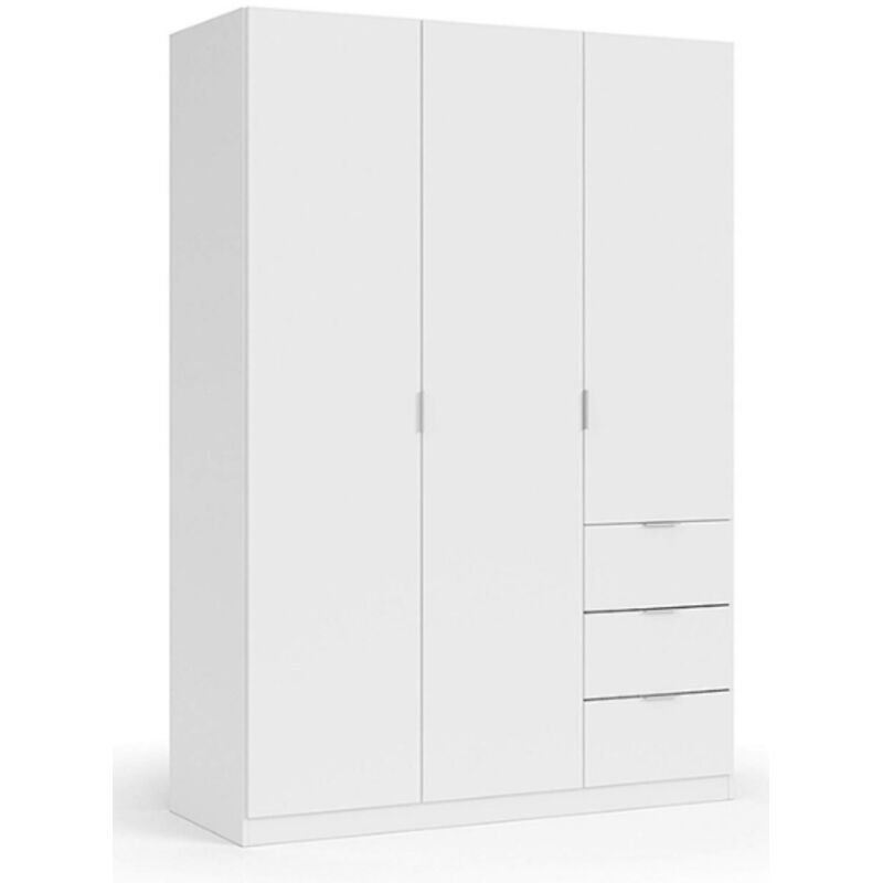 Altri - Armoire blanche 121x180h cm avec trois tiroirs et trois portes - Agliè