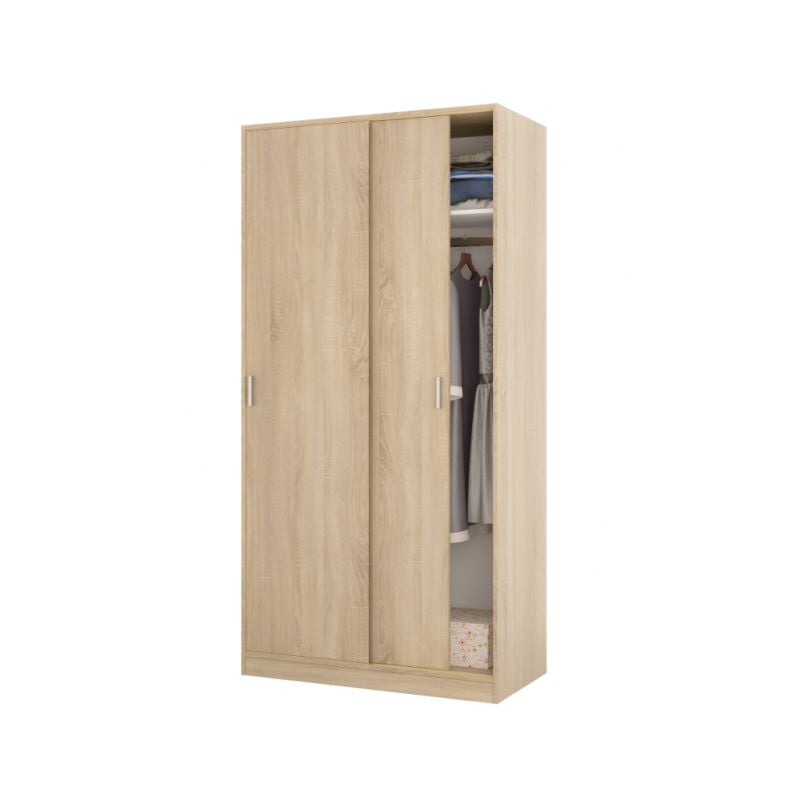 Altri - Armoire avec 2 portes coulissantes chêne canadien 100x200 cm - Pino