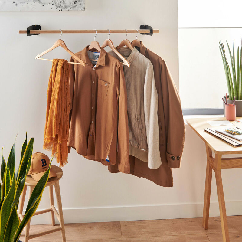 Penderie murale bois et métal L100 cm Noir yuri