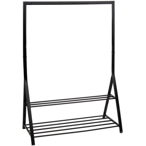 Penderie Portant à vêtements avec étagères en Fer Noir H 167 cm - Five