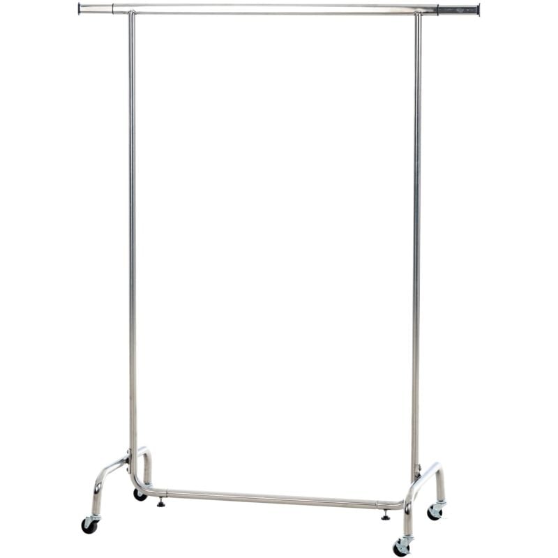 Penderie portant porte-vêtements sur roulettes hauteur 160 cm largeur 100-190 cm en acier inoxydable 100003508