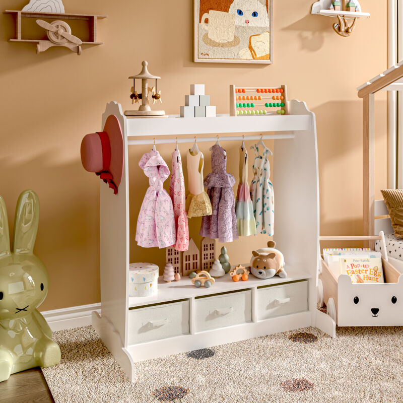 Penderie pour enfants Moskenes 107 x 95 x 61 cm blanc [en.casa]