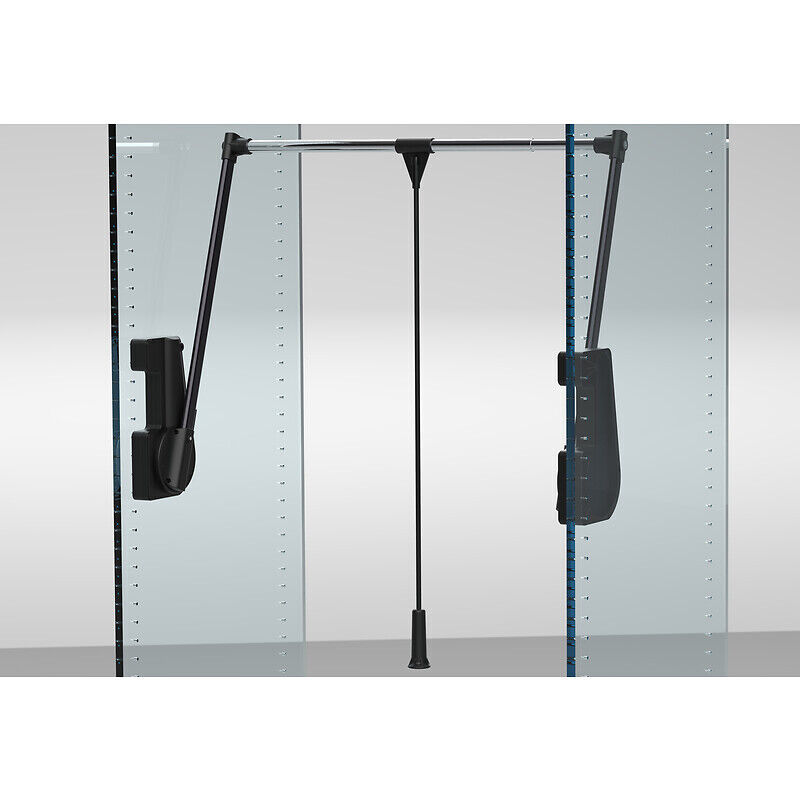 Penderie rabattable à fixation latérale Beaufort - portée 15 kg - finition noir - LIFT 700 - AMBOS