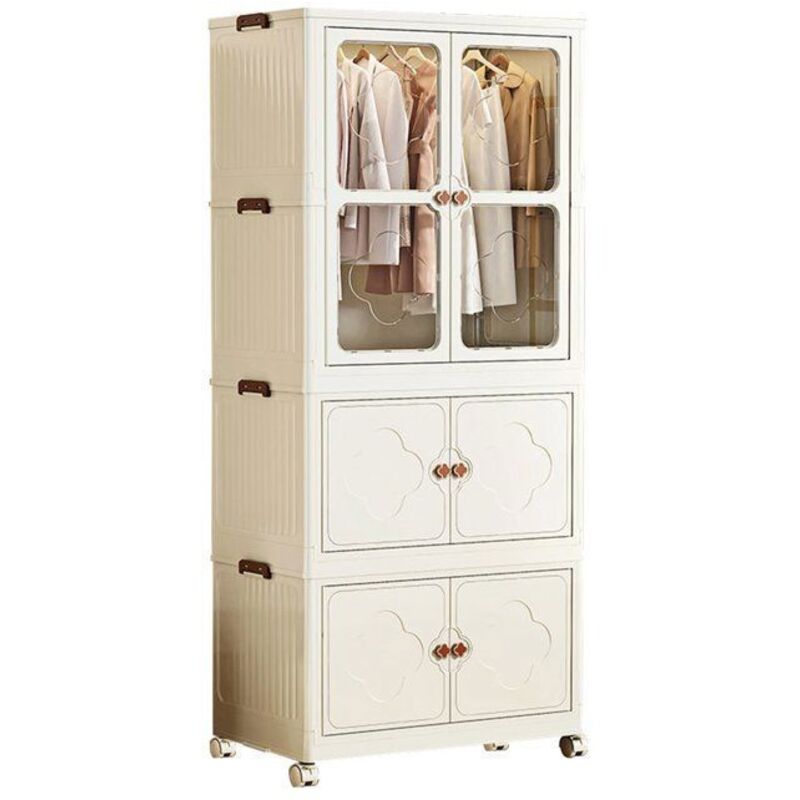Penderie - SEVENCOMFORT - Sevencomfort - Beige - 2 cabinets et 1 penderie - 65×39×143 cm
