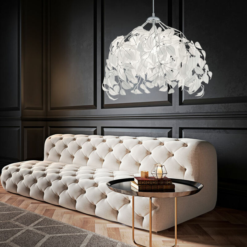 Lampada a sospensione a pendolo floreale foglie