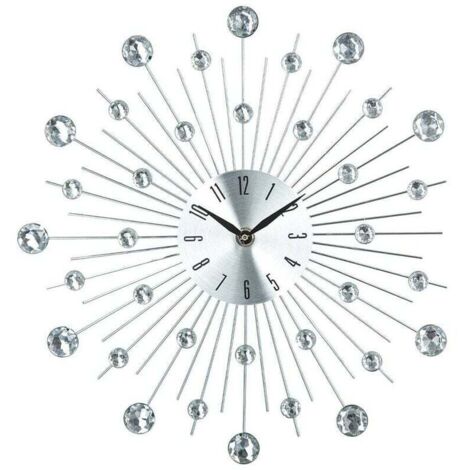 Pendule Alu Strass Ø38cm