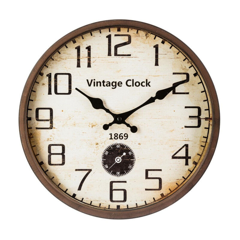 Pendule en Métal 'Chico' 30cm Marron