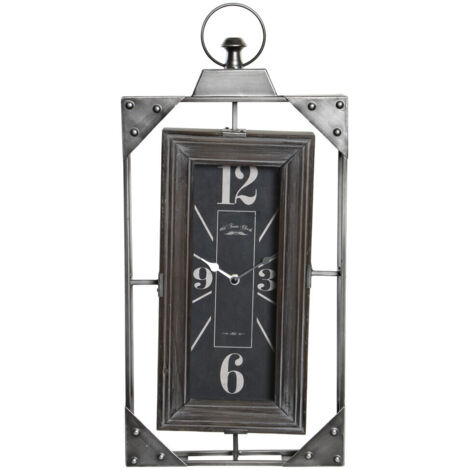 Pendule Fer Bois 29X6,5X61 Gris