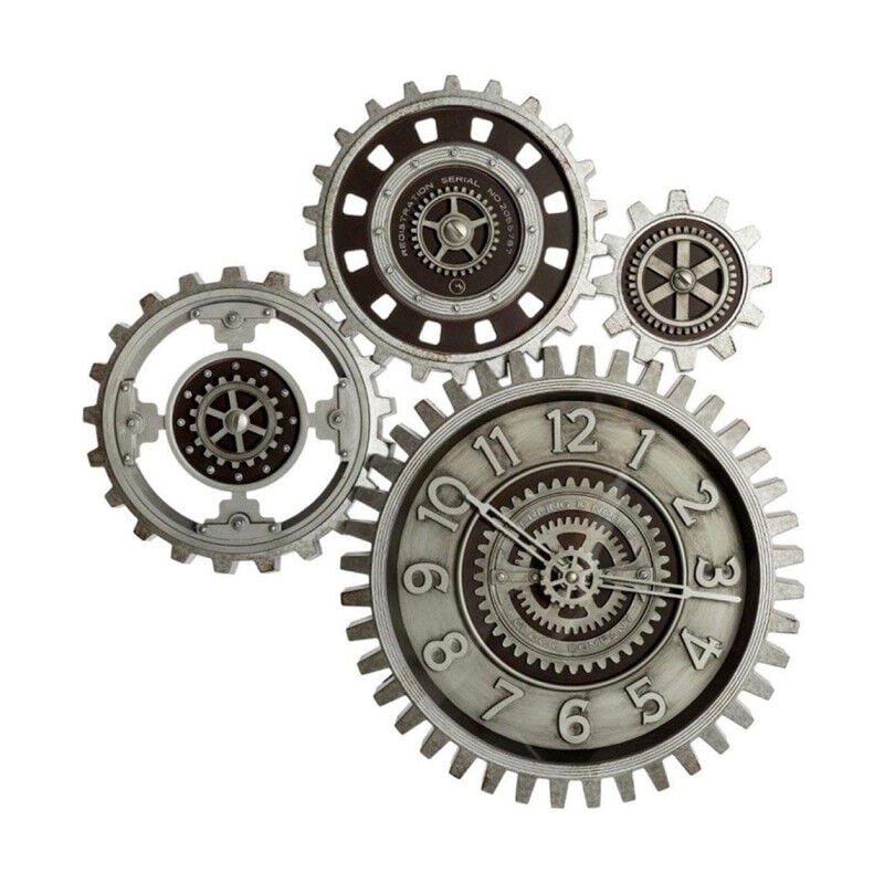 Pendule Mécanique Vintage "Nagi" 57x58cm Argent