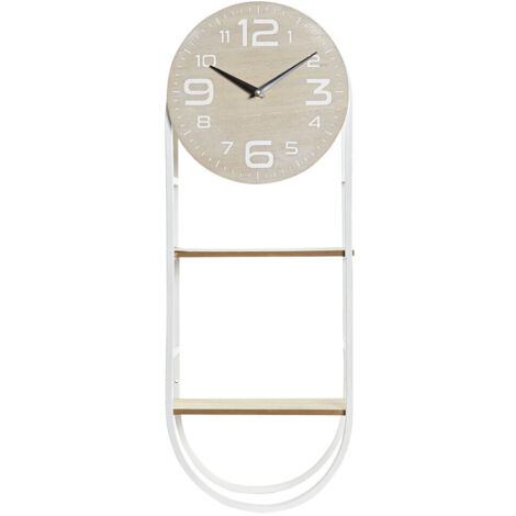 Pendule Mdf Métal 25,5X11,5X71 Étag Re Blanc