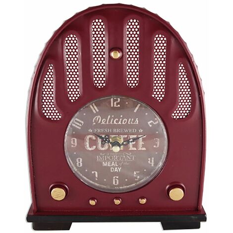 Pendule métal en forme Transistor - Rouge
