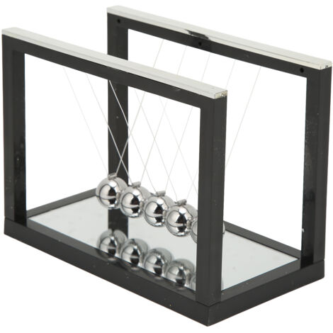 Pendule Miroir Noir Design Élégant - Décoration Bureau Anti-Stress Cadeau Original