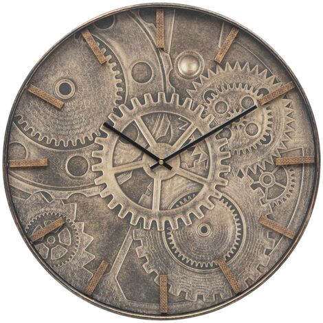 Pendule murale déco Mécanismes en verre et polypropylène D 50 cm - Atmosphera